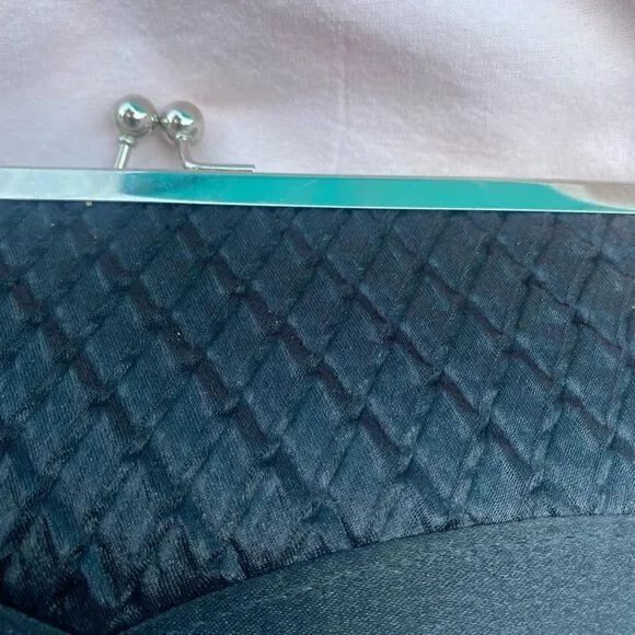 Black Evening Bag Purse Small Clutch Chain Strap​​​​​ - Picture 3 of 10